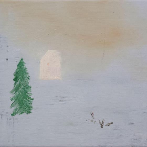 White stable, 2020, olieverf op doek, 30 x 35 cm