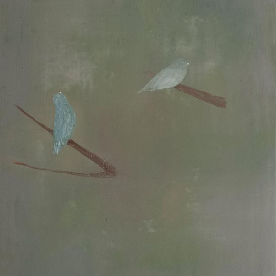 Two birds, 2020, olieverf op doek, 60 x 50 cm