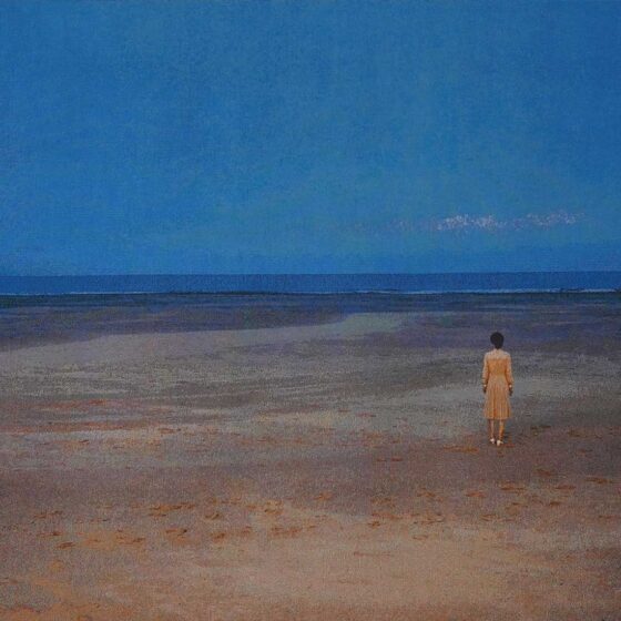 Jenny Ymker, Vrouw aan zee, 112 cm. x 196 cm., gobelin, 2025