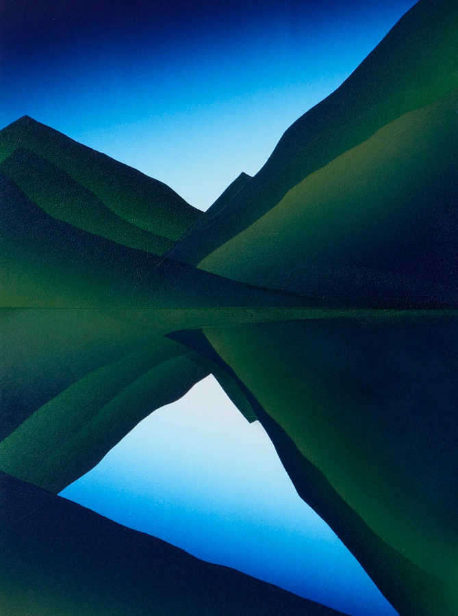 landschap, acryl, epoxy op mdf, 45 x 30 cm, 2018