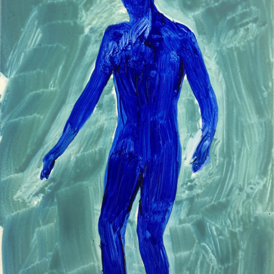Blue rider, 40 x 30 cm, olieverf op paneel, 2018