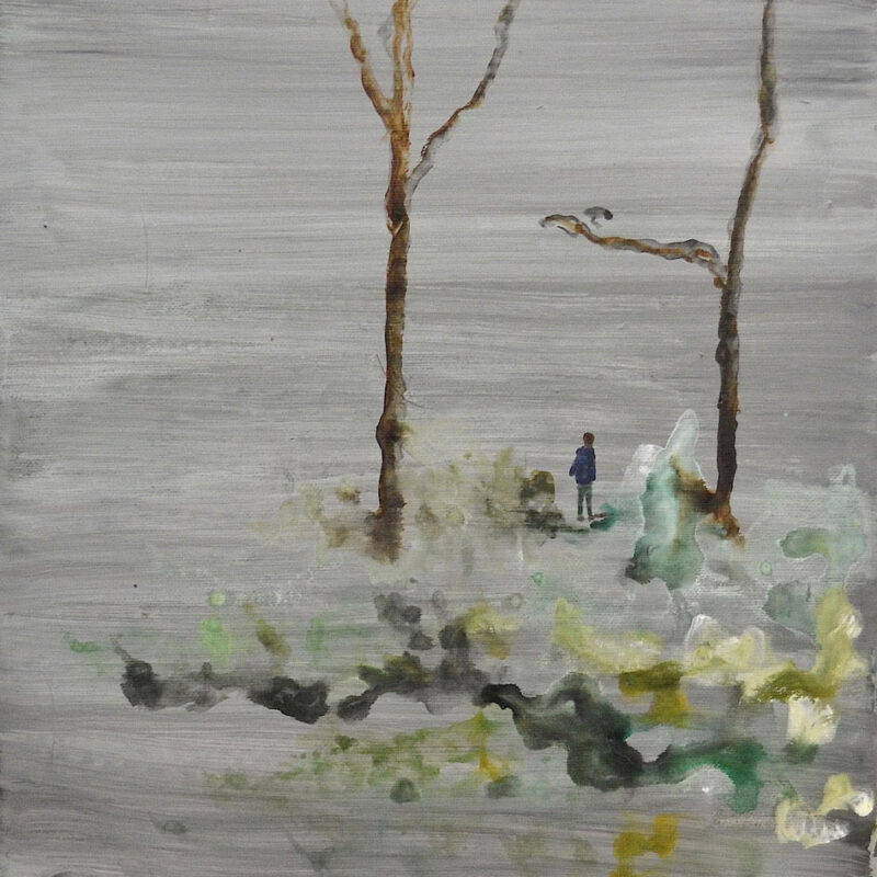 leaves from the trees, 2020, gemengde techniek op doek, 40 x 30 cm