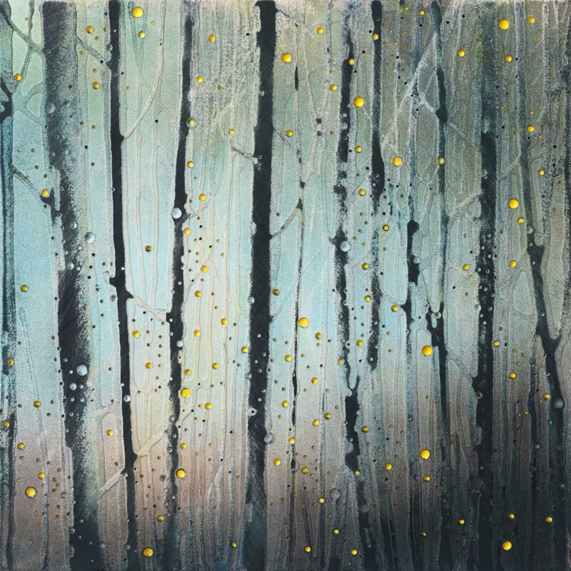 into the woods, no.5, acryl op mdf, 50 x 50 cm, 2021