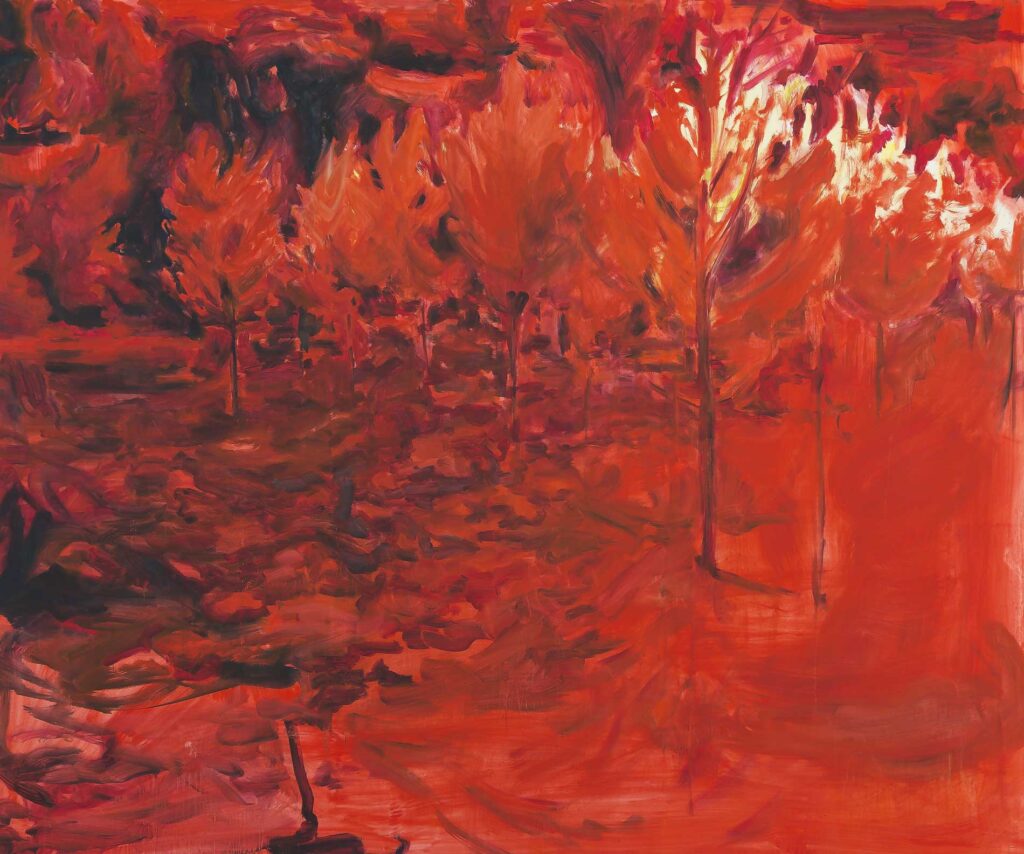 Eeuwigheid in rood, olieverf op katoen, 200 x 240 cm, 2021
