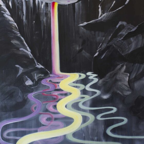 Waterfall of hope, 150 x 201 cm, acryl op paneel, 2022