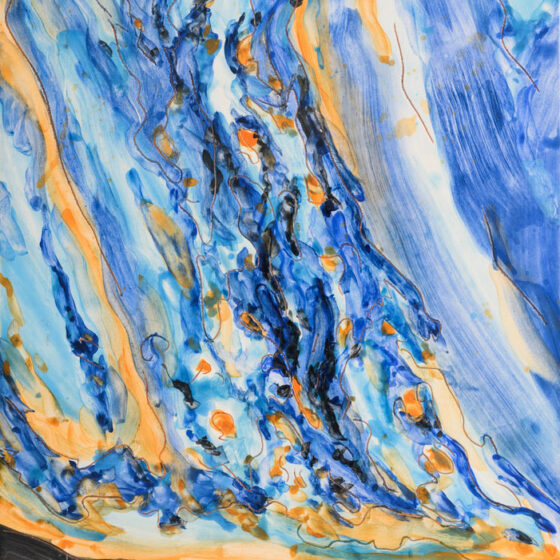 Azulejo, 50 x 30 cm., handbeschilderde keramische tegel, 2022