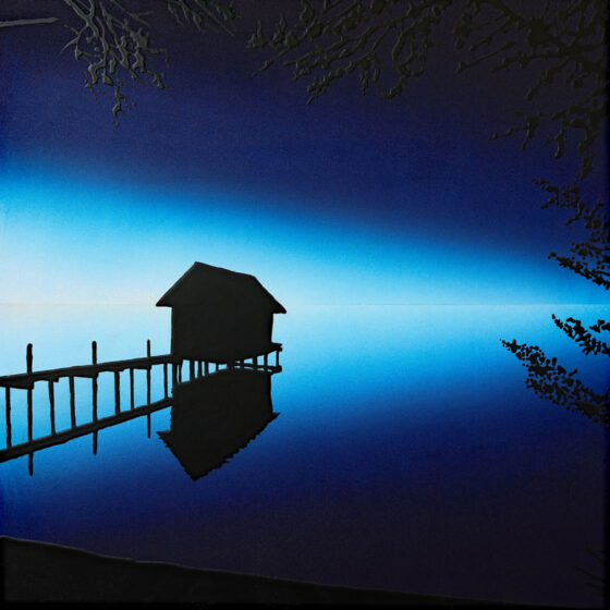 The Lake House, acryl op mdf, 50 x 50 cm., 2022