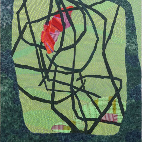 welcome to grandmother spider's house (for the caged bird sings of freedom), draad en olieverf op linnen, 145 x 110 cm., 2022