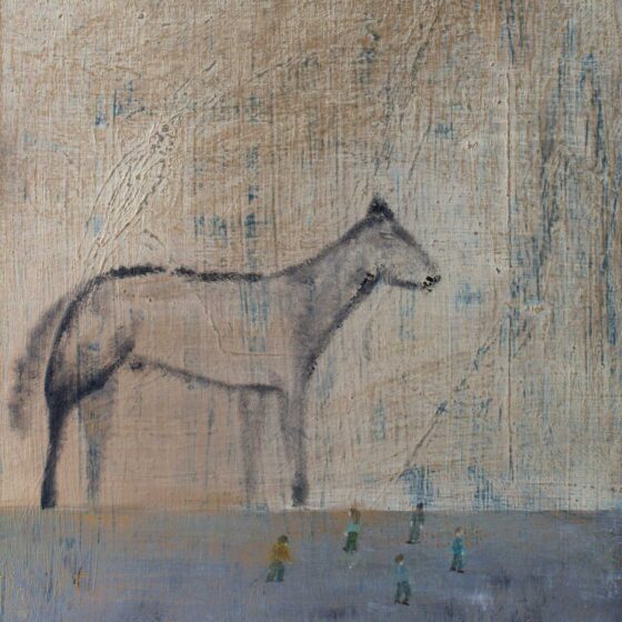 Horsepainting, Olieverf op doek, 30 x 25 cm, 2023