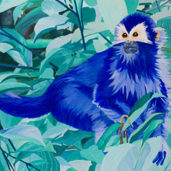 Blue Monkey, acryl op linnen, 150 x 200 cm, 2022