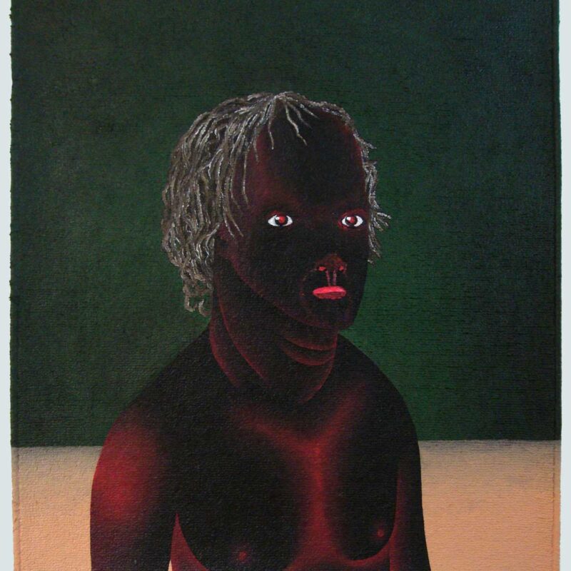 orafo, acryl en tapijt op canvas, 90 x 80 cm., 2013
