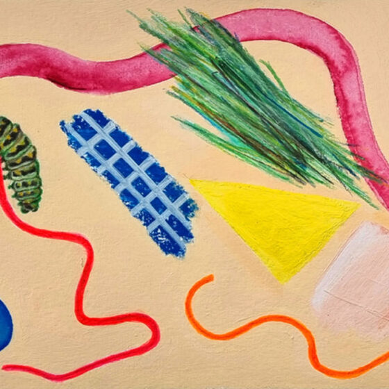 Hungry caterpillar, (kleur)potloden en acryl op papier, 21 x 14,8 cm., 2023