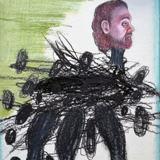 Rising From Chaos, (kleur)potloden op papier, 14,8 x 21 cm., 2022