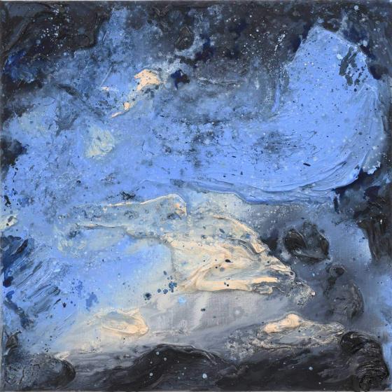 Het Blauwe uur I, 35 x 35 cm., oil on linen