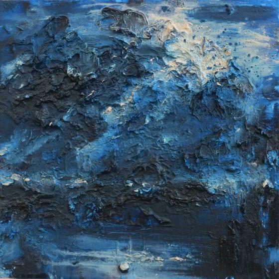 Once in a blue moon I, 35 x 35 cm., oil on linen