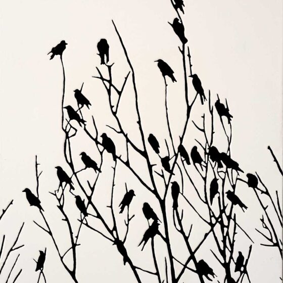 Birds, acryl op paneel, 65 x 50 cm., 2021