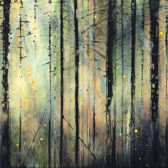 Into the Woods, acryl op paneel, 80 x 180 cm., 2022