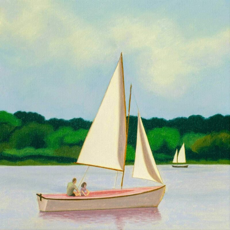 Zeilboot, 30 x 30 cm., oil, 2024