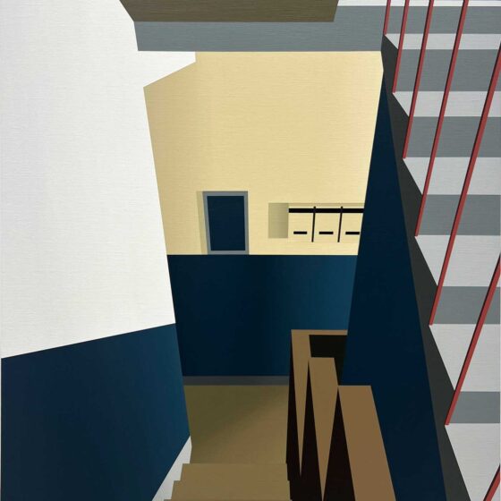 Weissenhofsiedlung (Peter Behrens), 2024, 80 x 60 cm., acryl op linnen