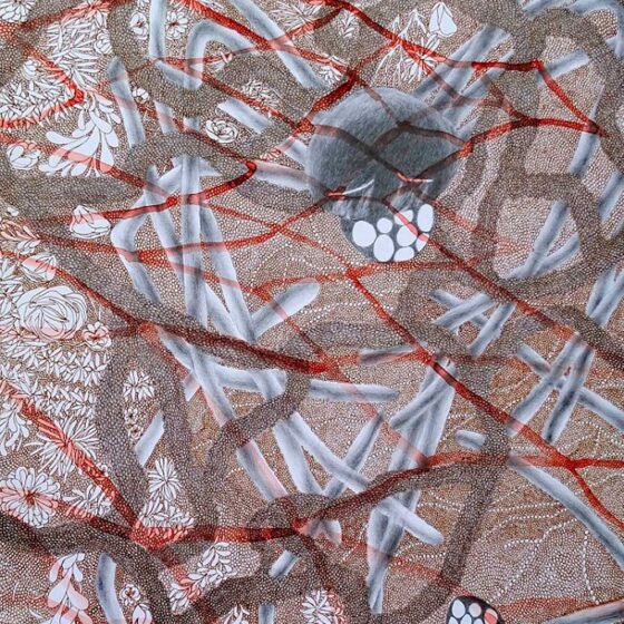 For Louise, 2024, 70 x 50 cm., Potlood, inkt en aquarel op papier