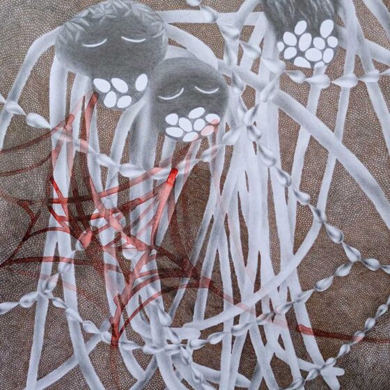 For a mother's despair, 2024, 70 x 50 cm., Potlood, inkt en aquarel op papier