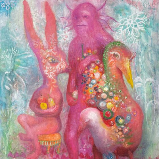 Harry Miedema, fruitgeschenk, 2025, 60 x 70 cm., tempera en olieverf op doek