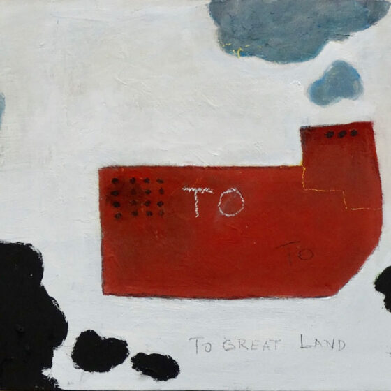 To great land, olieverf op paneel, 24,5 x 32 cm., 2025